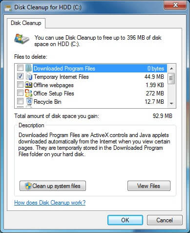 Disk Clean up