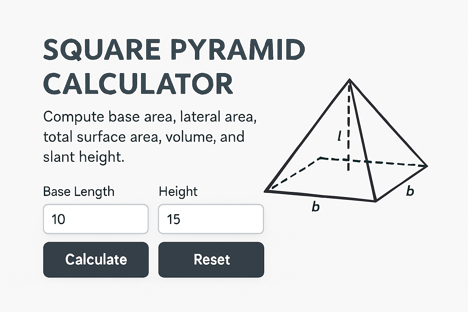 Square Pyramid Calculator - Mzuri Mag